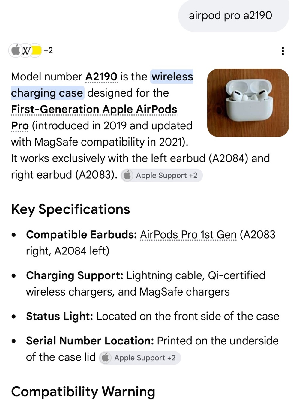 Apple AirPods Pro A2190 1st Gen - Picture 4 of 4